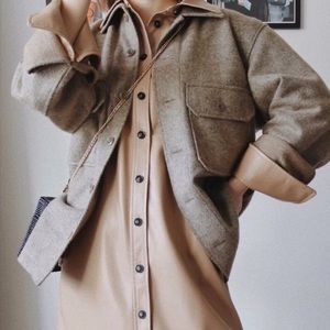 Uniqlo U long-sleeve fleece shirt jacket